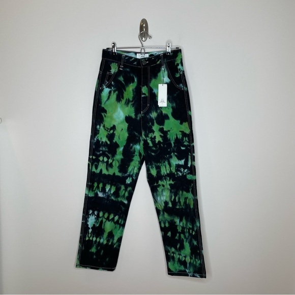 AMI ALEXANDRE MATTIUSSI Alex Jeans Wide Leg Low Rise Tie Dye Rigid Denim Size 27 - Picture 8 of 11